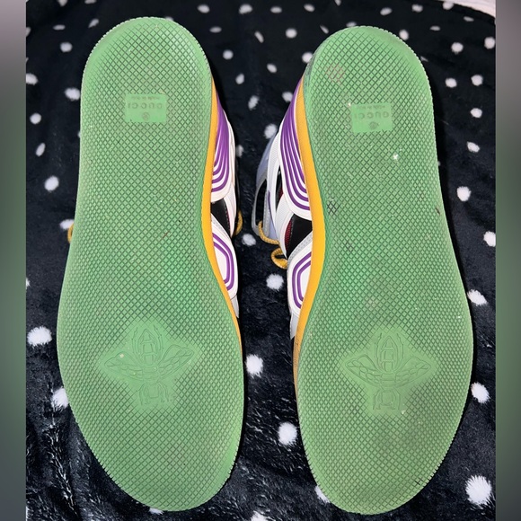 Gucci Men's Gucci Basket High-Top Sneakers Demetra with Mixed Fabrics and Rubber - Picture 4 of 11